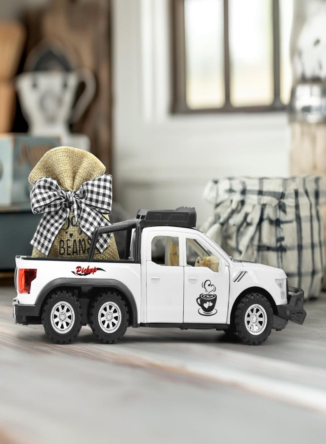 ديكورات ركن القهوة: ديكور ركن قهوة ريفي - ديكور شاحنة معدنية بيضاء كبيرة | إكسسوارات ركن القهوة، ديكورات أسطح العمل، ديكورات صواني متعددة الطبقات، ديكورات ركن القهوة، وديكورات شاحنات عتيقة - Image 4